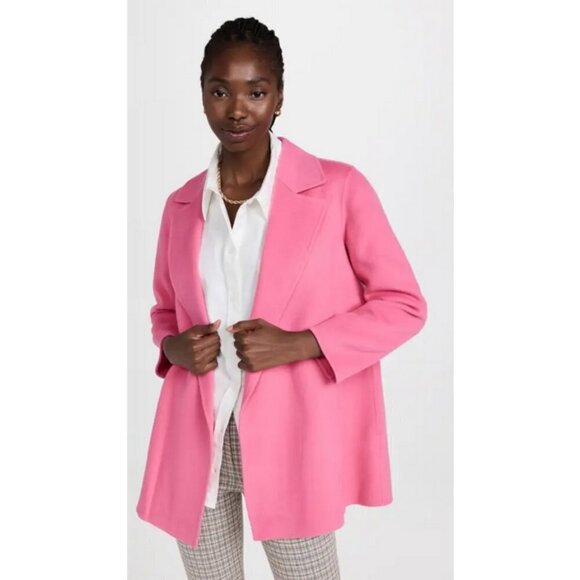 💕THEORY💕 Clairene Luxe Blazer Coat Wool Cashmere Blend Pink Orchid Large L NWT - Picture 3 of 16